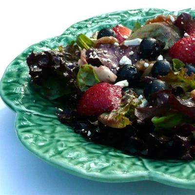 lentesalade met bosbessen balsamico dressing