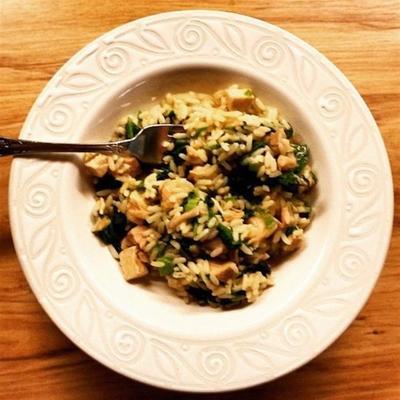 kalkoen en spinazie rijstkom