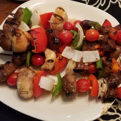 gegrilde teriyaki entrecote kabobs