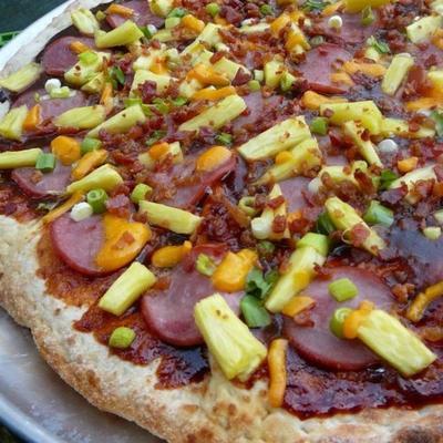 bbq pizza - Hawaiiaanse stijl