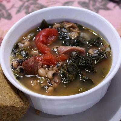 soca greens en black eyed pea soup