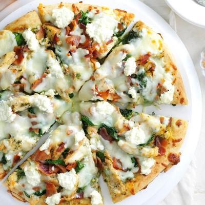 spinazie-pesto blanco pizza
