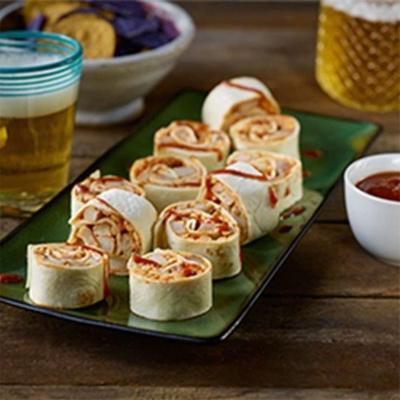 bbq varkensvlees tortilla rollups