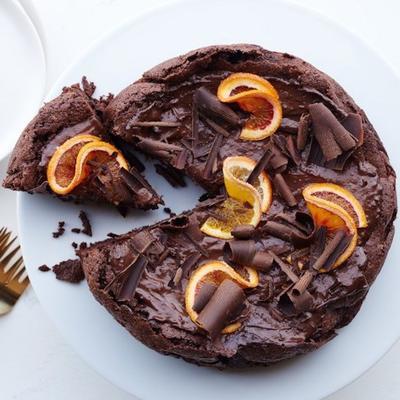ghirardelli® chocolade en oranje mousse cake