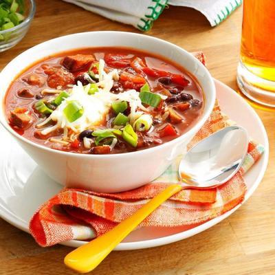 meatless mushroom en black bean chili