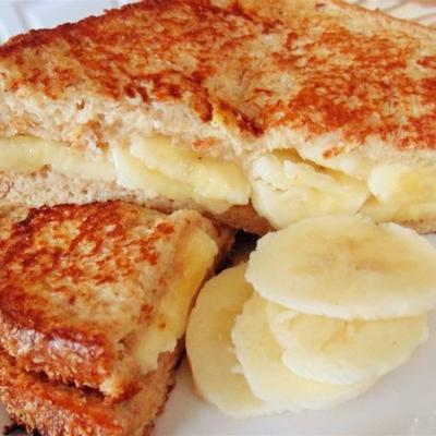 lekkere en gezonde banaan Franse toast sandwich