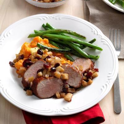 gebraden varkenshaas met cranberry appelchutney