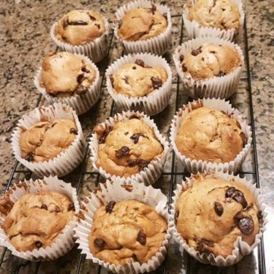 banaan amandel chocoladeschilfermuffins