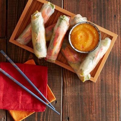 veggie loempia's met Thaise mango saus