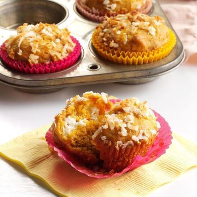 kokosgember wortel muffins met roomkaas vulling
