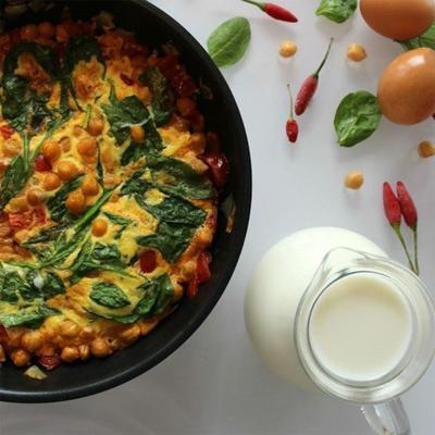 brunchtijd pittige kikkererwten frittata