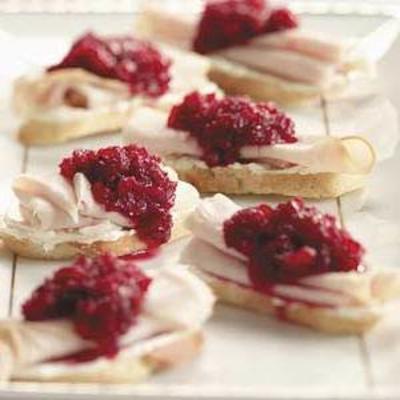 Cranberry kalkoen crostini