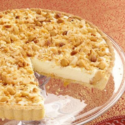 kokosmelktaart met macadamia notenkorst