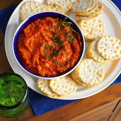 geroosterde rode paprika tapanede