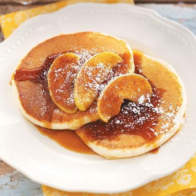 ricotta pannenkoeken met gegrilde appels