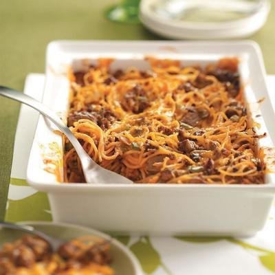 Savory and Fast Spaghetti-Beef Casserole
