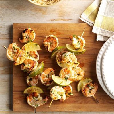 eenvoudige bbq koriander limoengarnalen