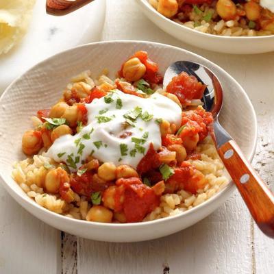 snelle chana masala (kikkererwten en tomatenkerrie)