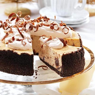 cappuccino fudge marbeled cheesecake