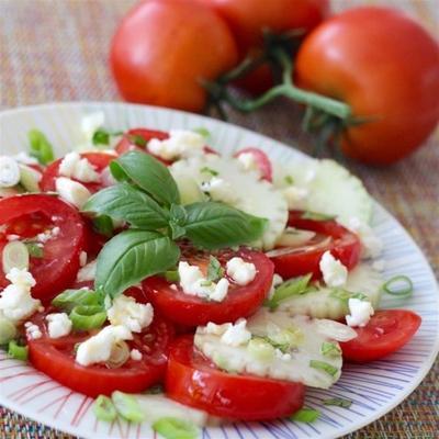 salade van honing en komkommer tomaten