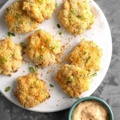 garnalentaarten met pittige aiolisaus