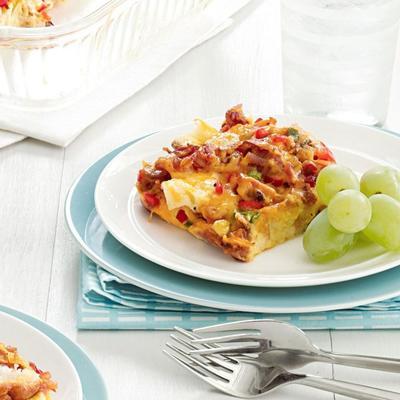 kerstbacon en cheddar-lagen