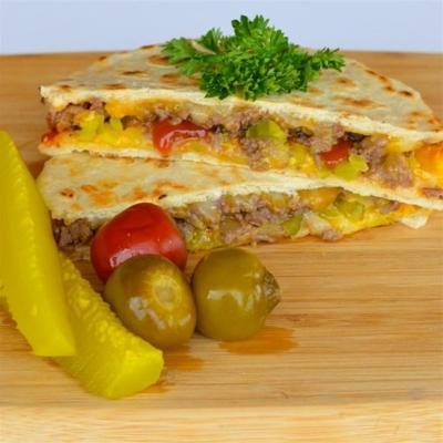 cheeseburger quesadilla