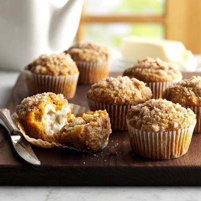 pompoen-appelmuffins met streusel topping