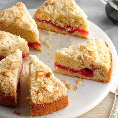 framboos crumble koffie cake