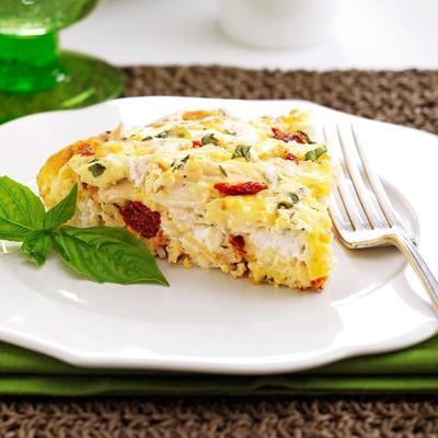 zongedroogde tomaten en kipfrittata