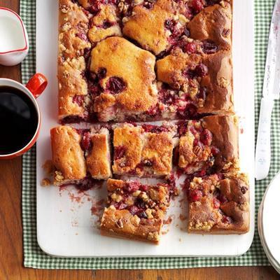 warme gekruide cranberry knapperige cake