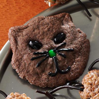 halloween zwarte kat cookies