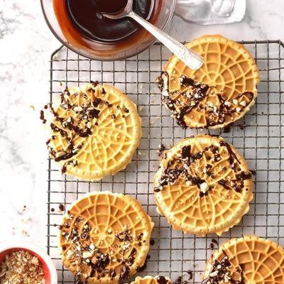 chocolade amandel-pizzelles