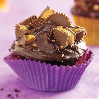 chocolade-pindakaas cupcakes