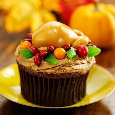Thanksgiving kalkoen cupcakes