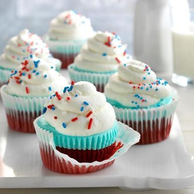 patriottische ijs cupcakes