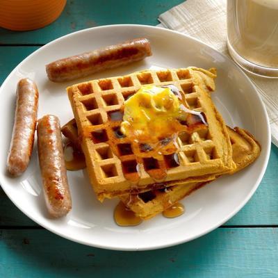 pompoenwafels met oranje walnotenboter