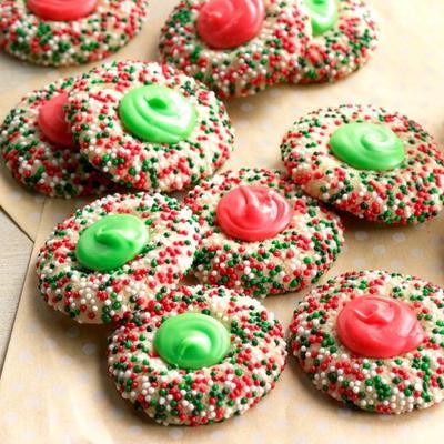 feestelijke frosting gevulde thumbprints