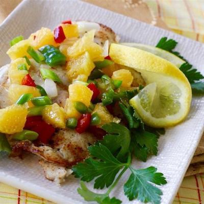 gegrilde tilapia met oranje salsa