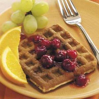 cran-oranje wafels met cran-orange siroop