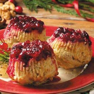 cranberry-upside-down muffins