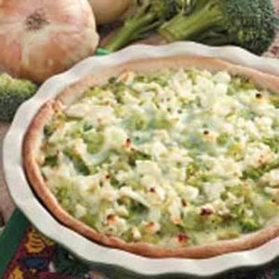 gekarameliseerde ui broccoli quiche