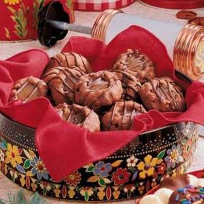 drievoudige chocoladekaramel cookies
