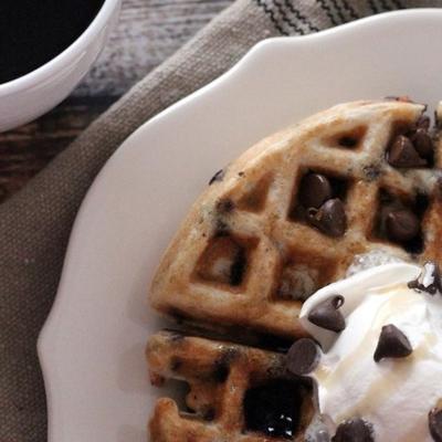 glutenvrije wafels met chocoladekoekjes