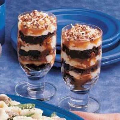 brownie caramel parfaits