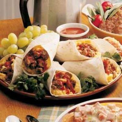 pittige ontbijtburrito's