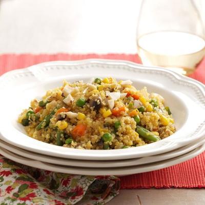 veganistische quinoa braziliaanse noot paella