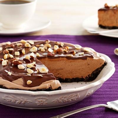 Nutella cream pie met chocolade topping