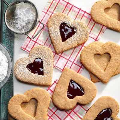 linzer heart cookies