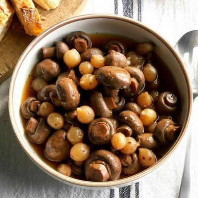 slowcooker gemarineerde champignons